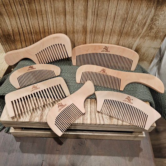 Beard, Mustache wood comb in 7 styles