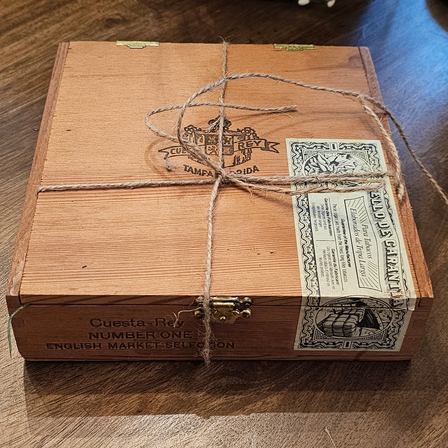 Men's Antique Wood Cigar Gift Box one of a kind with handmade items.